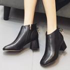 Chunky-heel Square Toe Ankle Boots
