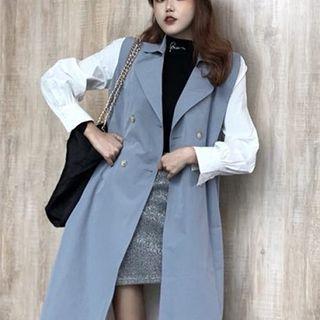 Double-breasted Long Jacket As Shown In Figure - One Size