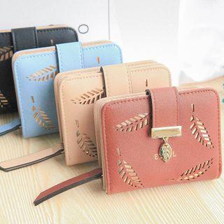 Leaf Cut-out Faux Leather Wallet