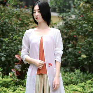 3/4-sleeve Linen Light Jacket