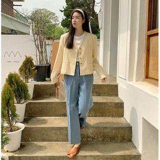 Linen Blend Pastel Jacket