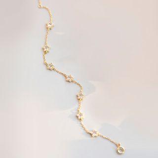 Sterling Silver Cz Bracelet Gold - One Size