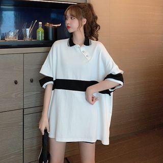 Loose-fit Long Short-sleeve Top / Drawstring Shorts