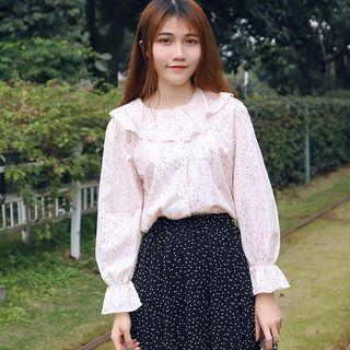Dotted Chiffon Shirt Pink - One Size
