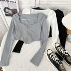 Asymmetrical Zipper Crop T-shirt In 7 Colors