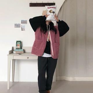 Dual-pocket Dumble Zip-up Vest