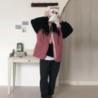 Dual-pocket Dumble Zip-up Vest
