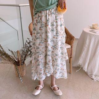 Flower Printeded Skirt Color - One Size