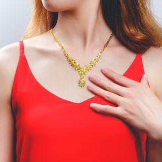 18k Gold Plated Flower Pendant Necklace