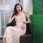 Floral Printed Spaghetti-strap Midi Dress