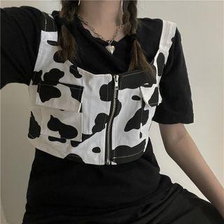 Printed Zip-up Vest