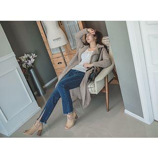 Slit-hem Washed Skinny Jeans