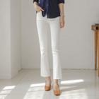 Cropped Fray-hem Semi Boot-cut Pants