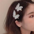 Butterfly Embroidered Hair Clip / Set