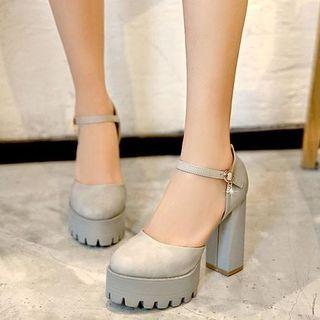 Platform Ankle Strap Block Heel Sandals