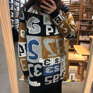 Letter Sweater Sweater - One Size