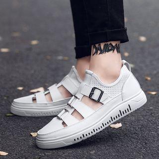 Cutout Buckled Sneakers