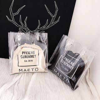 Set: Pvc Tote Bag + Lettering Canvas Bucket Bag