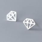 Diamond Earring S925 - 1 Pr - Silver - One Size