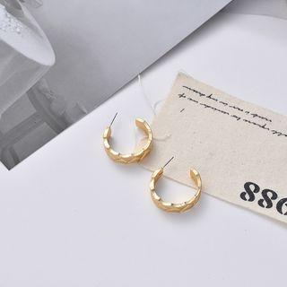 C-shaped Stud Earring 1 Pair - Gold - One Size