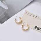 C-shaped Stud Earring 1 Pair - Gold - One Size