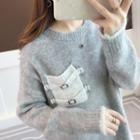 Pocketed Long-sleeve Knit Sweater