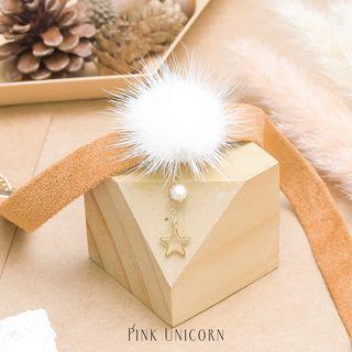 Star Pom Pom Choker As Shown In Figure - One Size