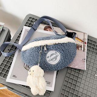 Planet Embroidered Fleece Sling Bag