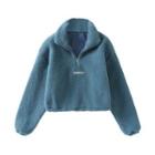 Stand-collar Half-zip Fleece Sweatshirt