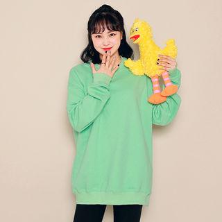 Round-neck Embroider-detail Pullover