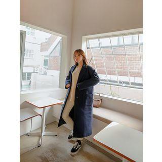 Single-breasted Belted Boxy Long Coat