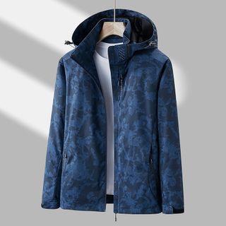 Couple Matching Print Hooded Zip-up Windbreaker (various Designs)
