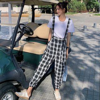 Plaid Loose Fit Jumper Pants