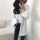 Pinstriped Tab-sleeve Shirt