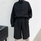 Set: Zip-up Jacket + High-waist Shorts