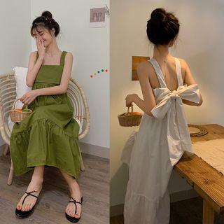 Sleeveless Bow-back A-line Midi Dress