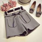 Wide Leg Check Shorts
