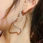 Alloy Heart Earring 1 Pair - Silver Needle - As Shown In Figure - One Size