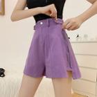 Side-zipper A-line Shorts