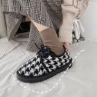Houndstooth Platform Lace-up Ankle Snow Boots