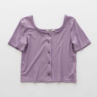 Square Collar Striped Top