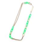 Blending Chain Long Necklace Green - One Size