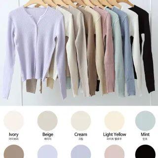 Pastel Rib-knit Cardigan