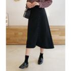 Button-front Flare Skirt