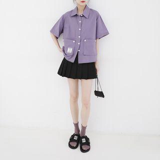 Polo Collar Cargo Short-sleeved Shirt