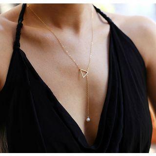 Triangle Faux-pearl Necklace