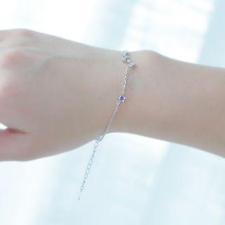 Star Rhinestone Sterling Silver Bracelet 1 Pc - Silver - One Size