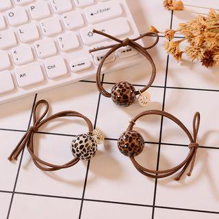 Leopard Print Bead Hair Tie