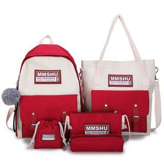Set Of 4: Canvas Backpack + Crossbody Bag + Pouch + Tote Bag