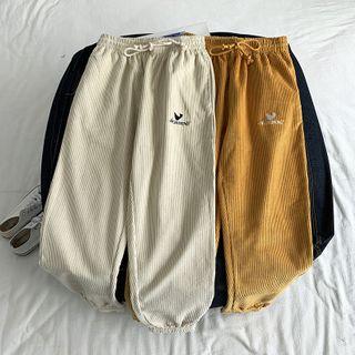 Embroidery Corduroy Harem Pants